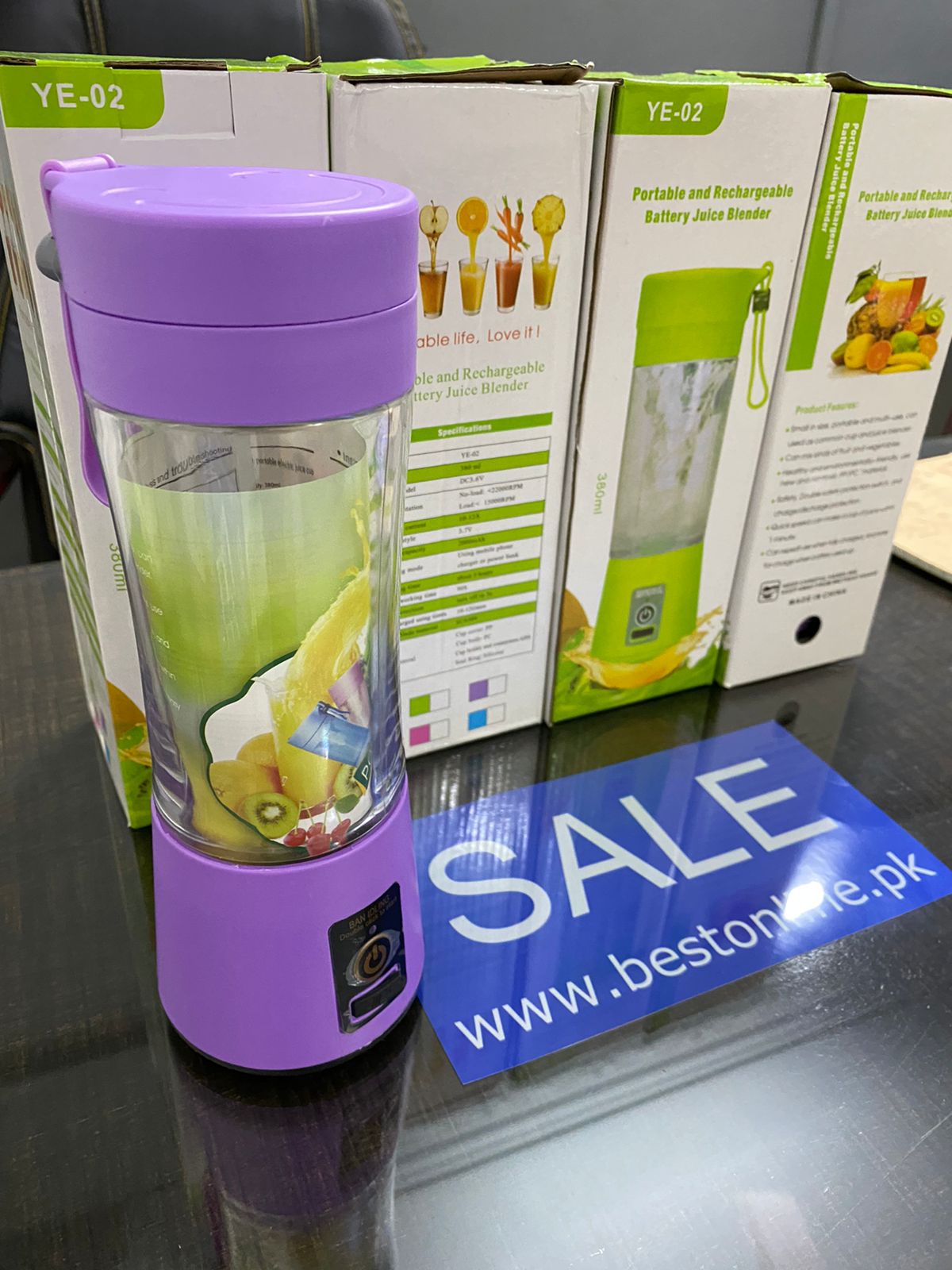 Portable Juicer - 380 ml 6 Blade Electric Portable USB Juicer