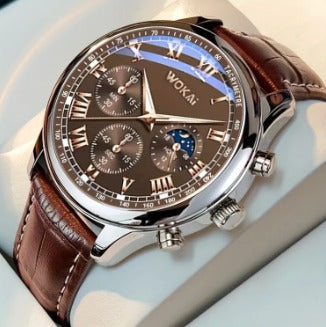 Men Business Wrist Watch Quartz Casual Belt Men's Watch Brown Watch