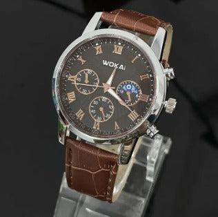 Men Business Wrist Watch Quartz Casual Belt Men's Watch Brown Watch
